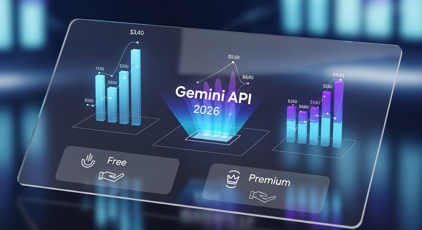 2026年のGemini APIの料金体系を視覚化したダッシュボードのイメージ画像