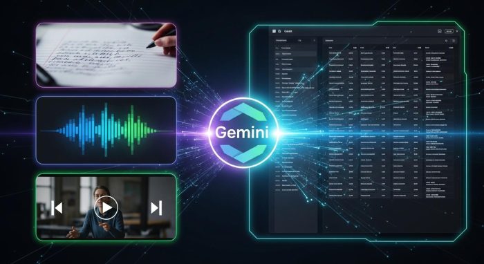 AIが画像の内容を分析してテキストを出力するイメージ図