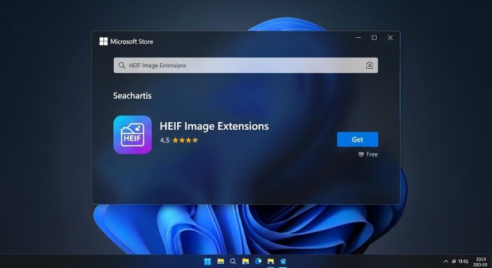 Microsoft StoreでHEIF画像拡張機能をインストールする手順の画面