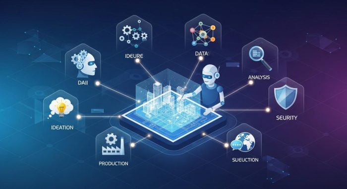 複数のAIエージェントが協力してタスクを遂行するマルチエージェントシステムのイメージ
