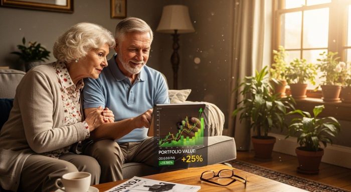 NISAでの長期投資に成功し、安心した表情を見せる人々