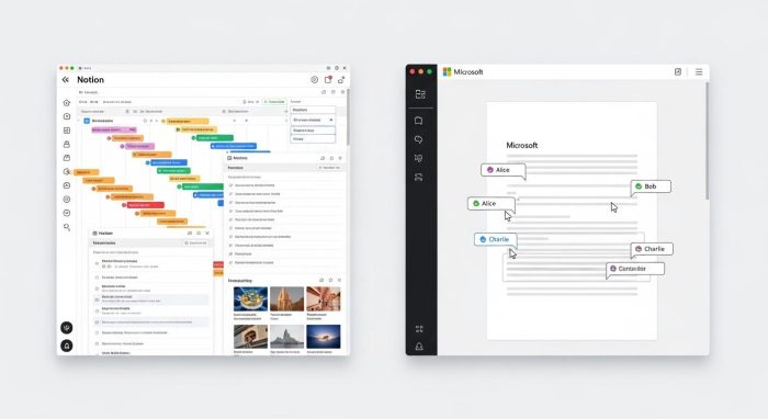 NotionのデータベースとMicrosoft Loopのリアルタイム編集の比較