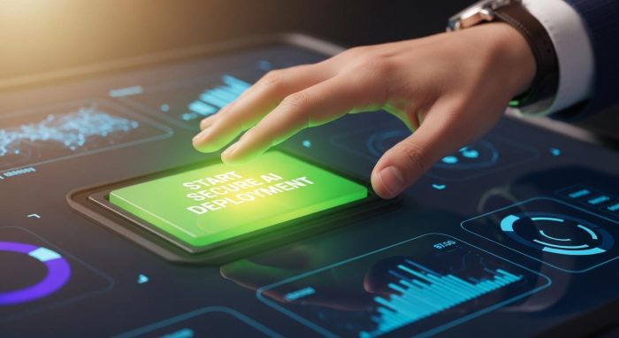 安全なAI導入を開始するボタンをクリックする手