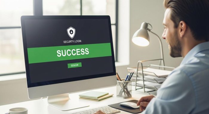 セキュリティ対策が完了し、安心してAIを利用するユーザー