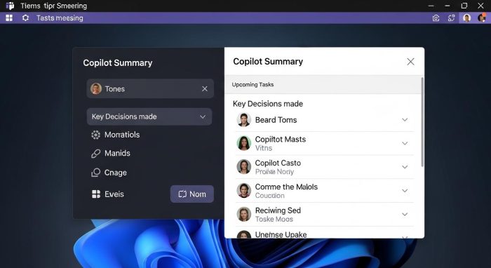 Teams会議の内容をリアルタイムで要約するCopilot