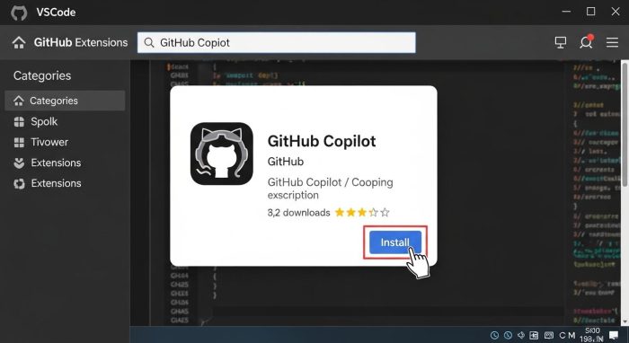 VSCodeでCopilot拡張機能をインストールする手順