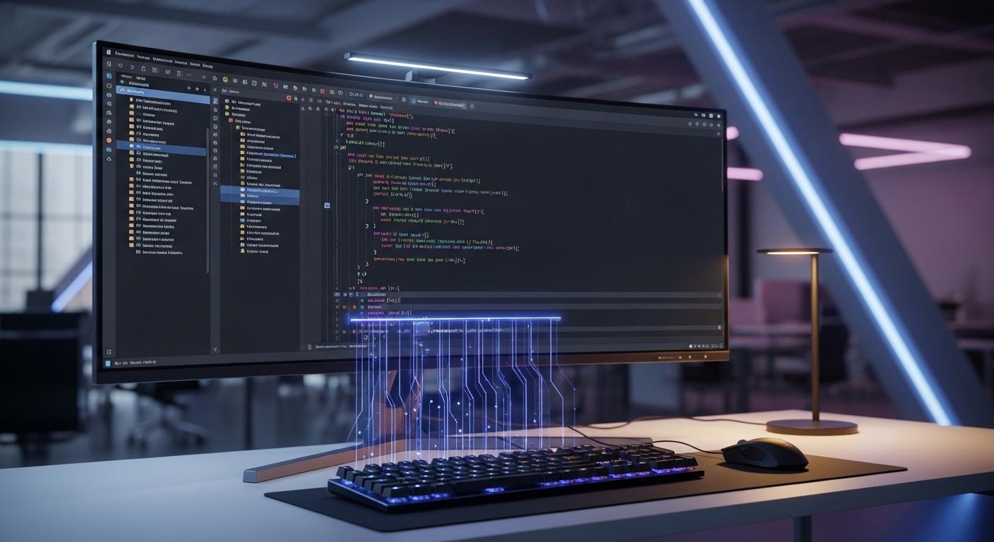 VSCode上でGitHub Copilotを活用して効率的にプログラミングを行う様子