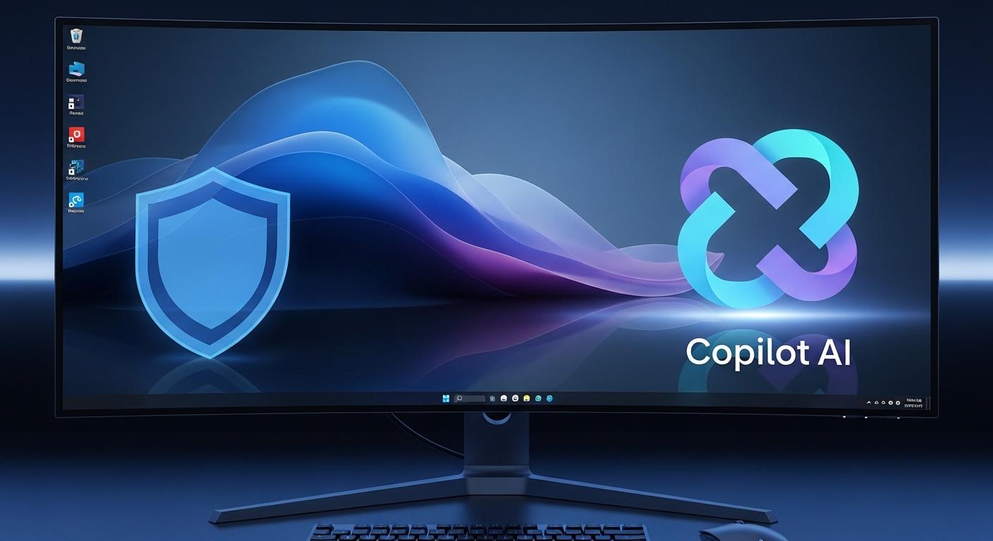 Windows 11のCopilotロゴを保護するセキュリティシールドのイメージ