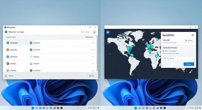 セキュリティソフトとVPNのUI画面