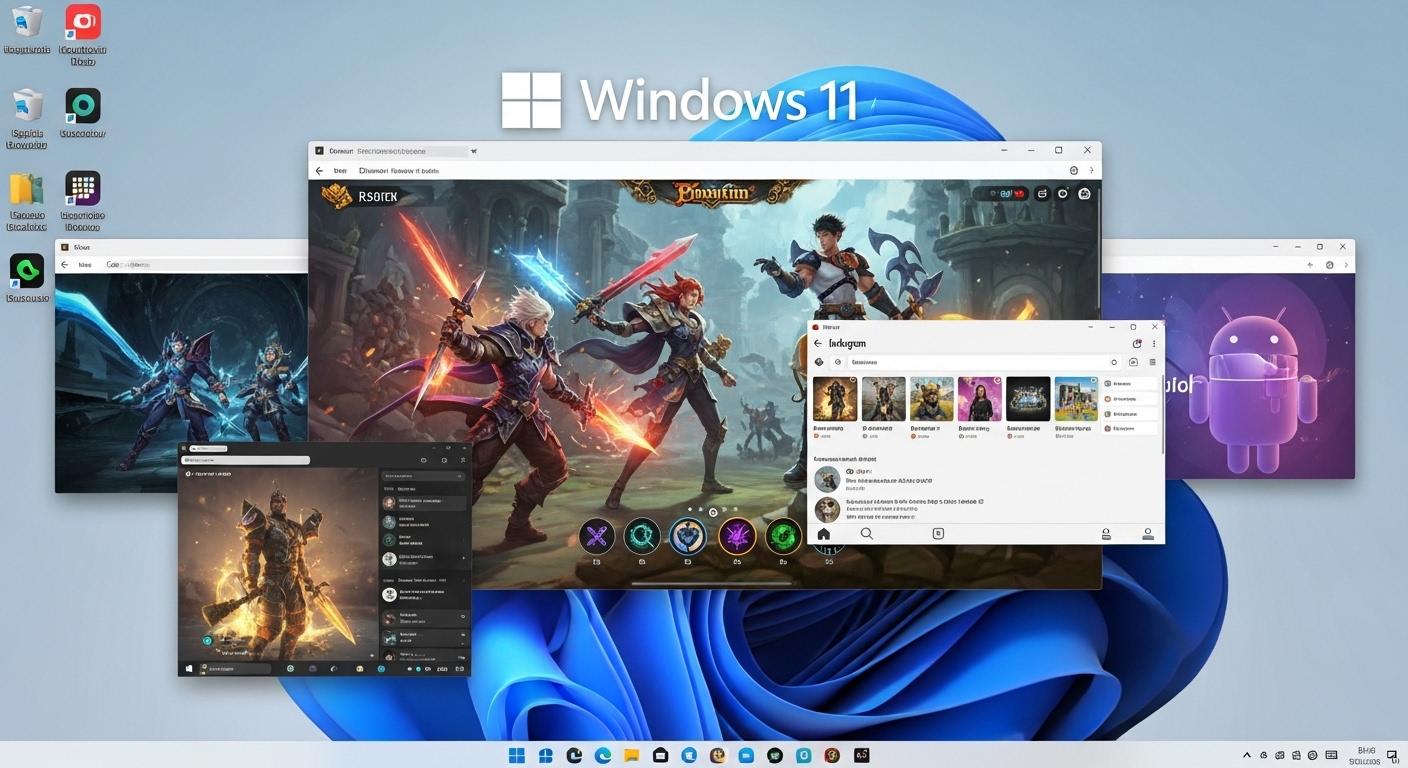Windows 11でAndroidアプリやゲームを動かすエミュレーターのイメージ画像