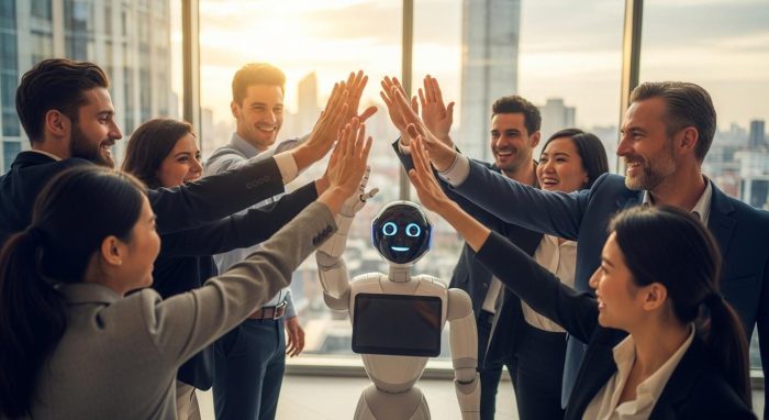 幅広い世代がAIを活用して成功するイメージ