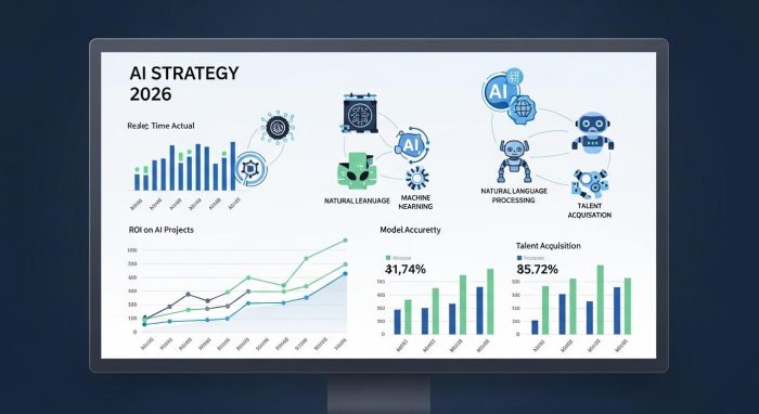 2026年のビジネス成長を支えるAI戦略ダッシュボードのイメージ