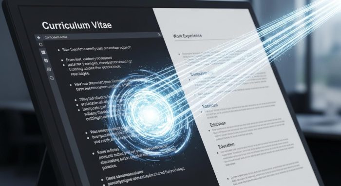 AIでブラッシュアップされる職務経歴書のイメージ