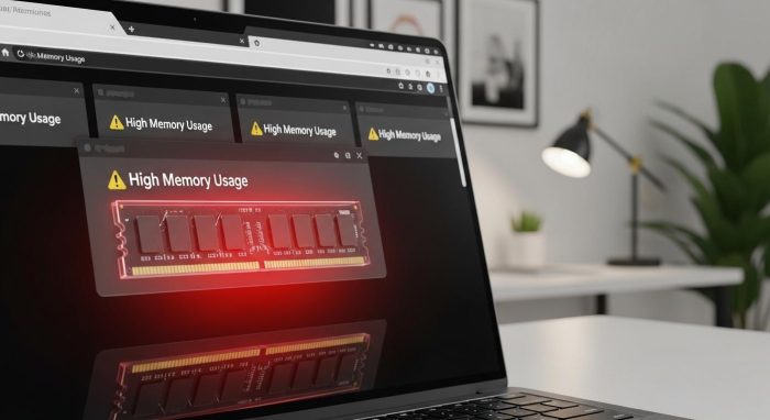 ブラウザのメモリ消費が増大しChatGPTの動作に影響を与えているイメージ