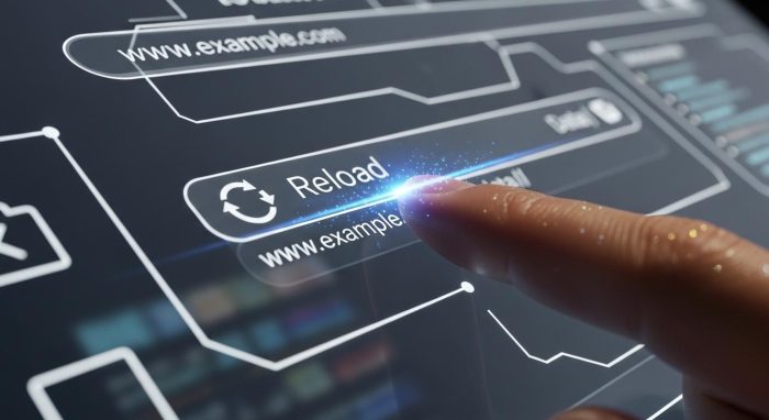 ブラウザを更新してエラーを解消する操作