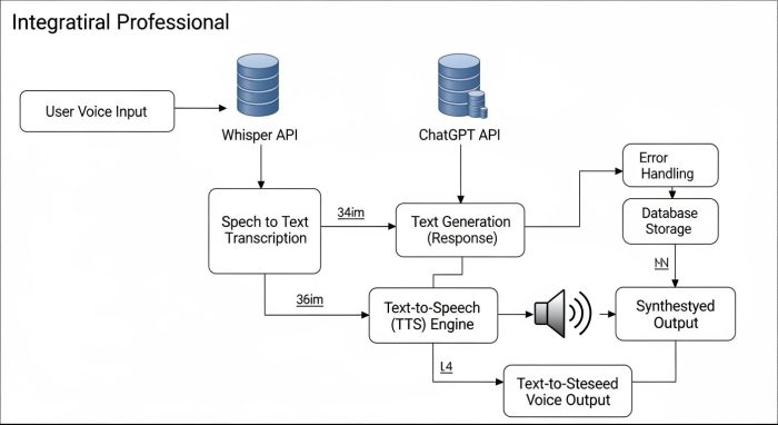 音声認識APIとChatGPTを連携させたシステムの仕組み図