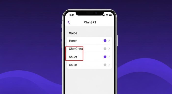 ChatGPTアプリの設定画面にある音声設定セクション