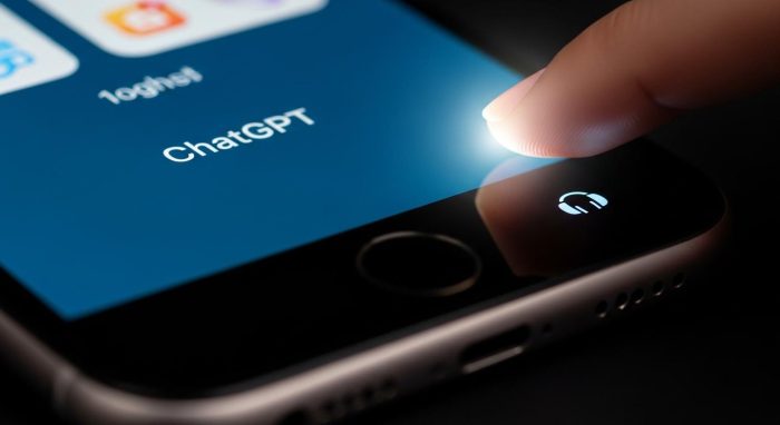 ChatGPTアプリの画面右下にある音声会話開始アイコンのクローズアップ