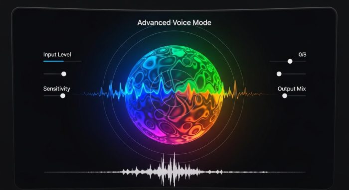 オフィスでChatGPTを音声アシスタントとして活用している会社員の様子