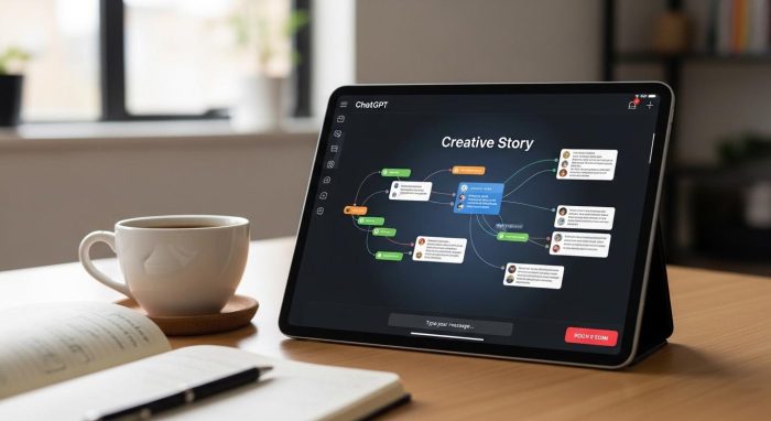 ChatGPTを活用して創作のアイデア出しを行う様子