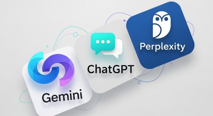 ChatGPT、Gemini、Perplexityのロゴ比較