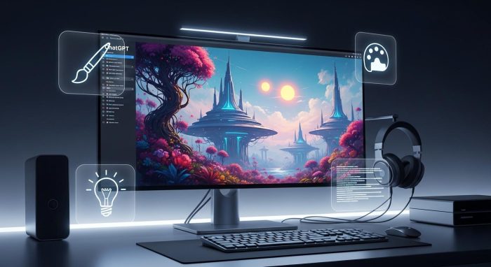 ChatGPTの画面で画像生成が行われている様子