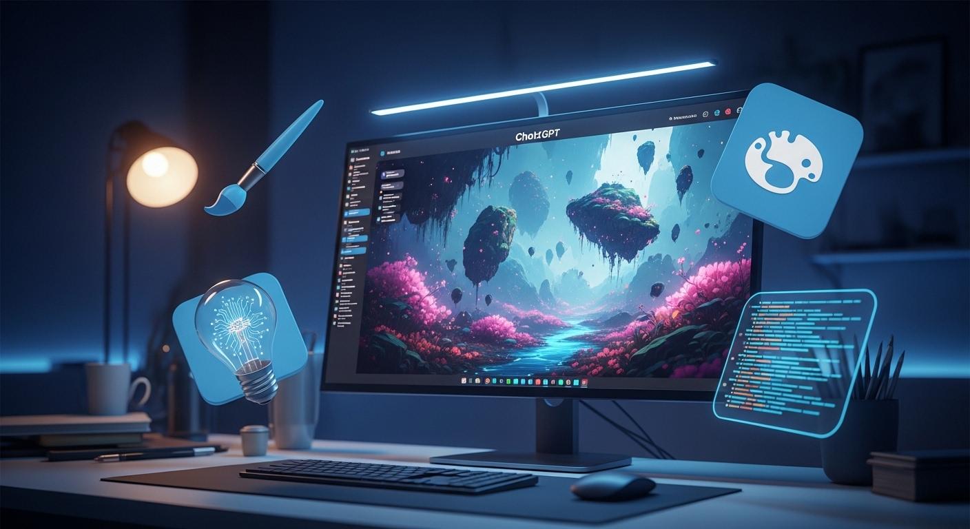 ChatGPTの画面で画像生成が行われている様子