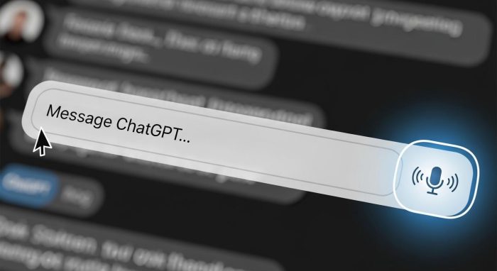 ChatGPTのテキスト入力欄にあるマイクアイコンの拡大図