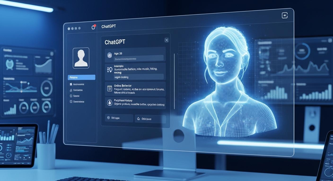 ChatGPTを使用して顧客のペルソナ設定を行っているマーケティング画面