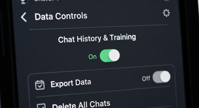 ChatGPTのデータ学習をオフにする設定画面