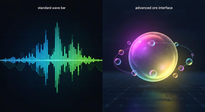 標準音声モードと高度音声モードのUIの違い