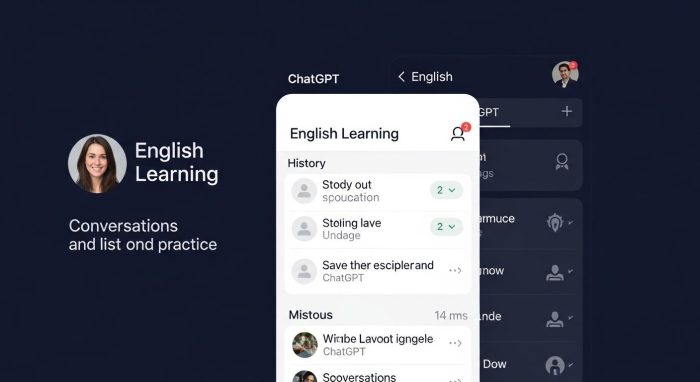 ChatGPTを使って英語のスピーキングと発音練習をしている様子