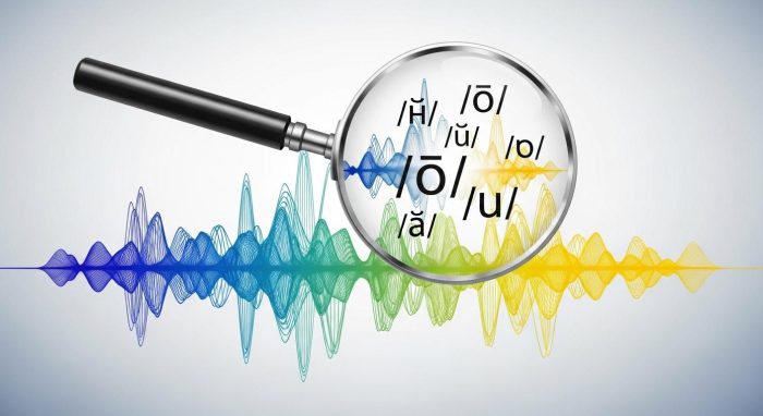 AIが英語の発音を分析してアドバイスを送っているイメージ図