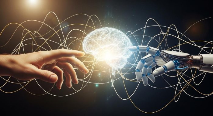 人間とAIが協力し合う未来の知的活動のイメージ