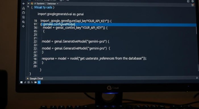Gemini APIを使用してパーソナライズ機能を実装するコード画面