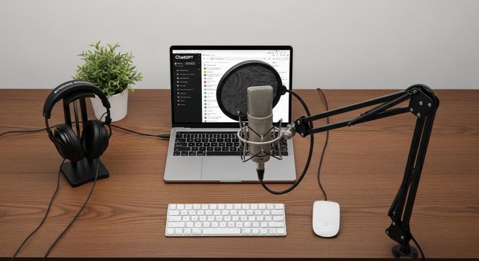 高品質なマイクを使用した音声入力のセットアップ例