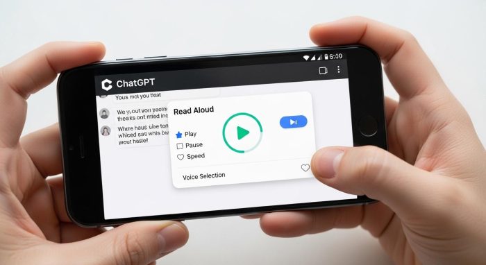 スマホアプリでChatGPTの読み上げ設定を行う画面