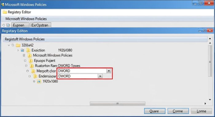 レジストリエディターでの無効化キー作成画面
