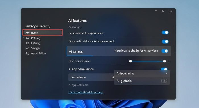 Windows 11の設定画面にあるプライバシーとセキュリティの項目