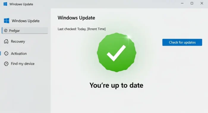 DISM修復後にWindows Updateが正常に完了したことを示す画面