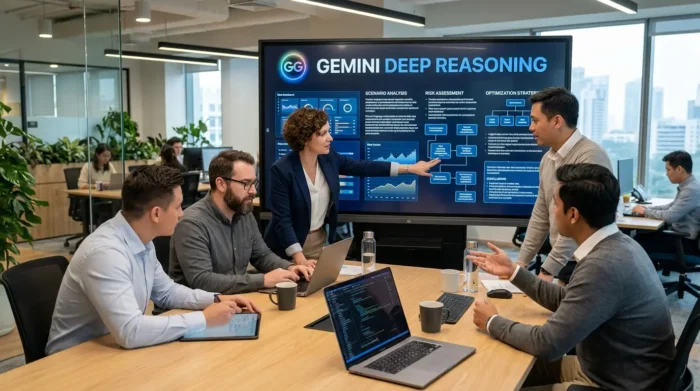 企業内でGeminiを活用して業務効率化を進めるチームの様子