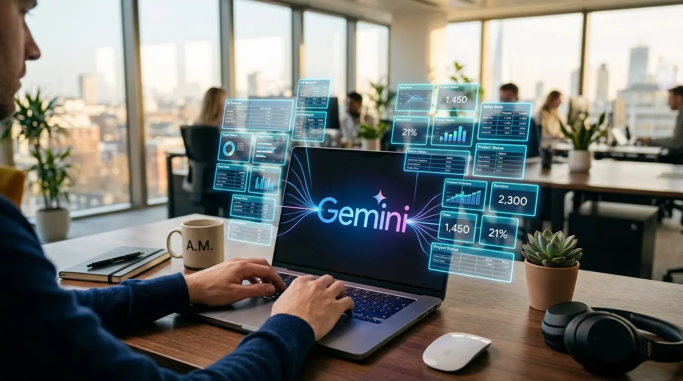 Google Geminiとスプレッドシートが連携しているイメージ画像