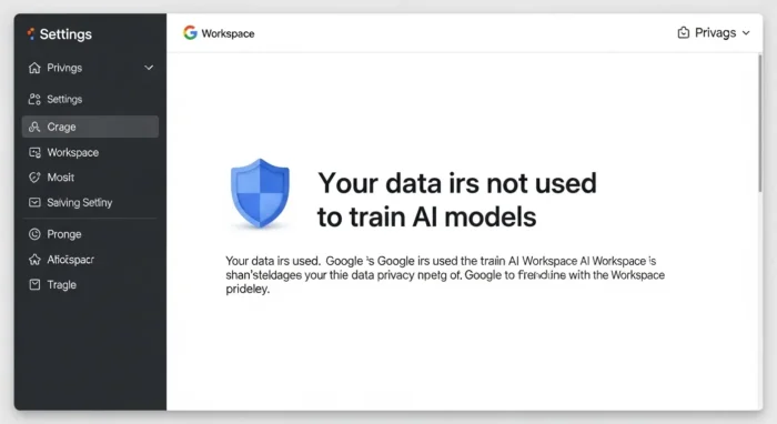 企業データがAI学習に使用されないことを示すプライバシー設定画面