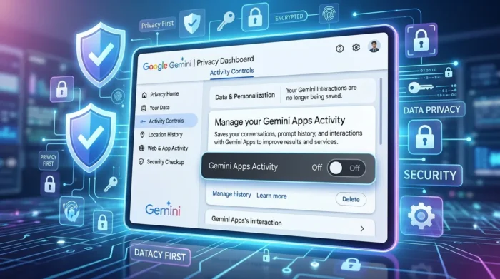 Geminiの学習用データ利用をオフにする設定画面