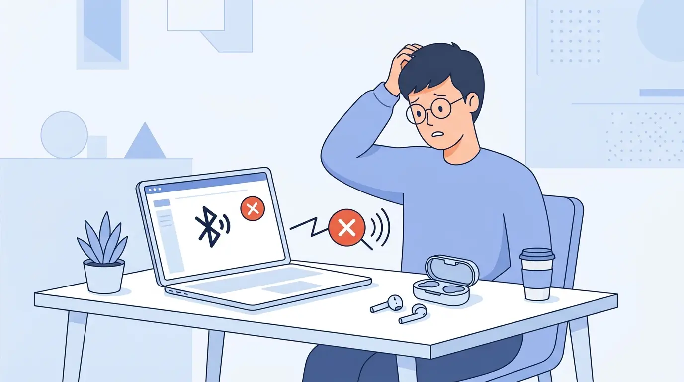 Windows 11でBluetoothが接続できないトラブルを表すイメージ
