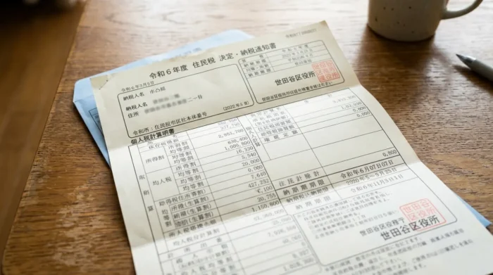 住民税決定通知書の書類イメージ