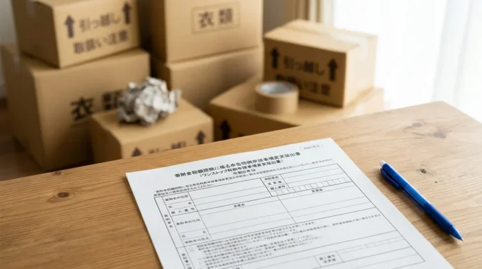 ワンストップ特例申請事項変更届出書と引っ越しのイメージ