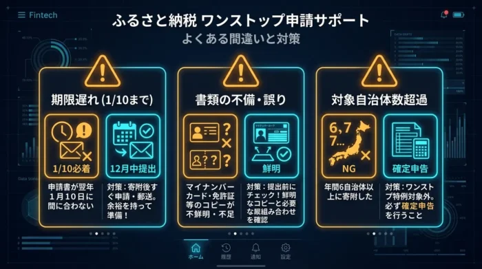 ワンストップ特例申請で失敗を防ぐ3つの注意点イメージ